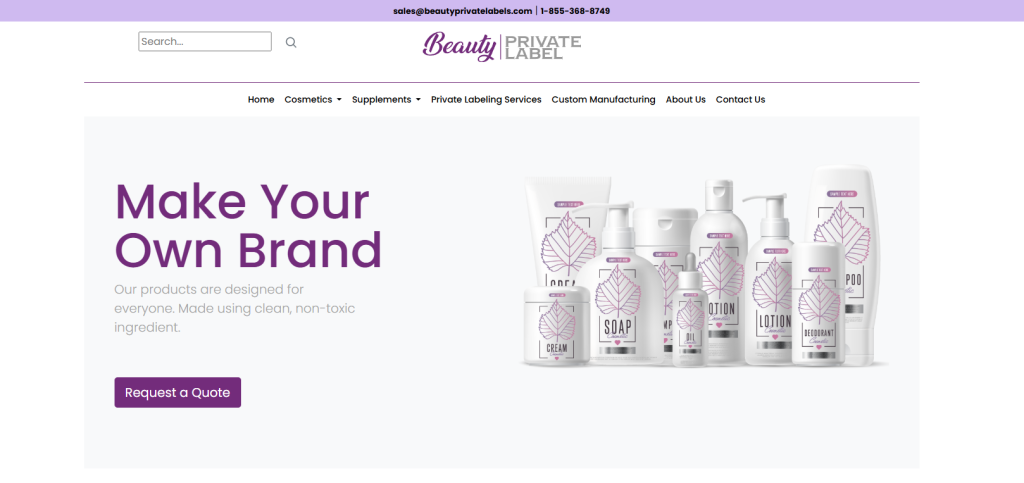 Beauty Private Labels is a U.S.-based private label and contract manufacturer offering turnkey solutions for skincare, haircare, and body care brands. With custom formulations, low MOQs, and branding support, they provide market-ready clean beauty products tailored to modern consumer preferences.