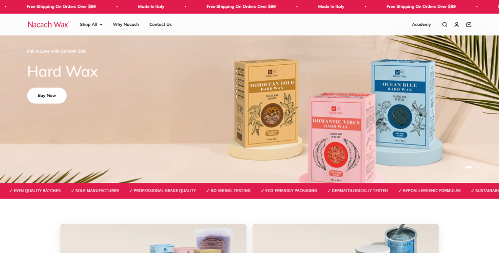 Nacach Wax is a U.S.-based supplier of Italian-made waxing products, offering hypoallergenic, spa-grade formulas and a complete professional waxing system—perfect for beginners building premium, clean-label hair removal brands.