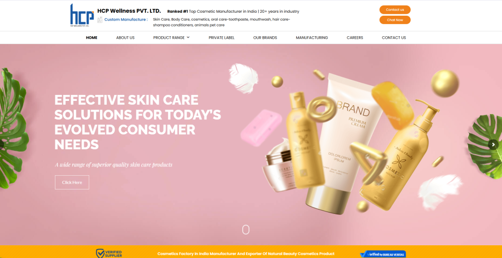 HCP Wellness is known for its large-scale private label manufacturing capabilities and its strong focus on herbal, Ayurvedic, and personal care product development across global markets.