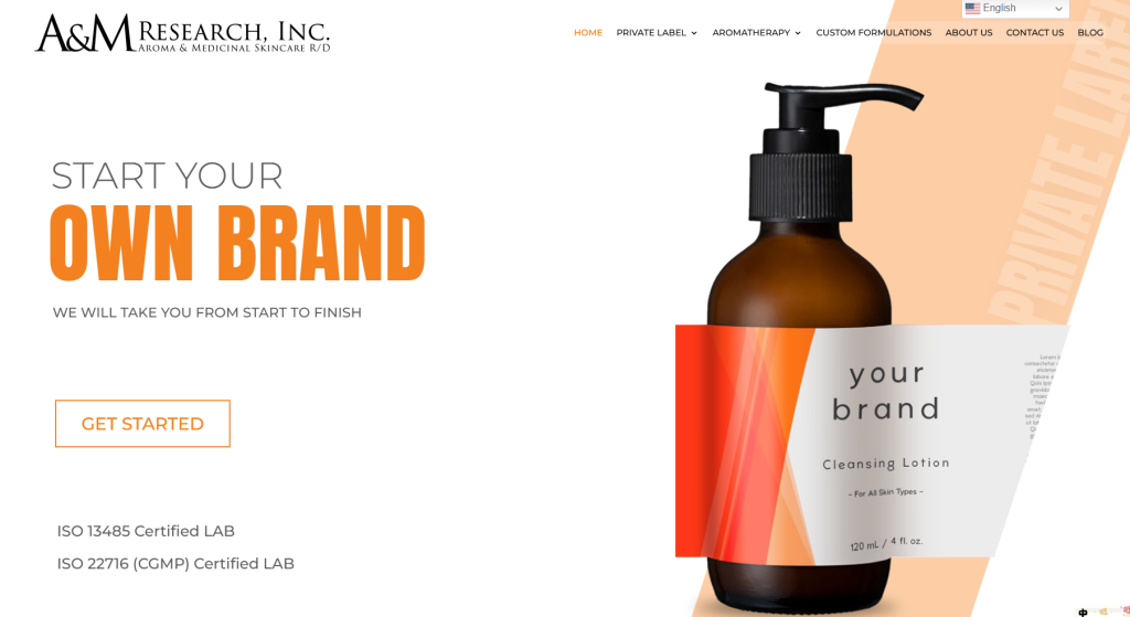 A&M Research, based in California, offers custom, high-quality, natural skincare products, including face mists, with low MOQs and in-house manufacturing, ensuring fast production, transparency, and premium formulation tailored for emerging brands.