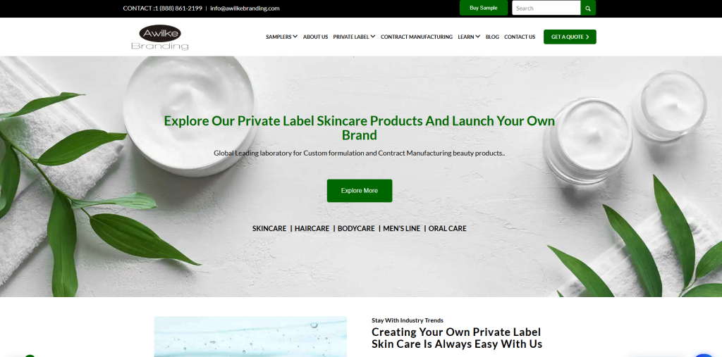 Awilke Branding is a China-based private label skincare manufacturer known for customizable, clean beauty gel cleansers, ultra-low MOQs, rapid turnaround, and full-service brand-building support for startups.