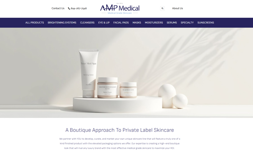 AMP Medical is a Nevada-based medical-grade skincare manufacturer providing customizable toner pads with actives like glycolic acid, retinol, and peptides, combining GMP-certified production, boutique branding support, and low MOQs—empowering new and professional skincare brands to launch science-driven, results-oriented products with confidence.