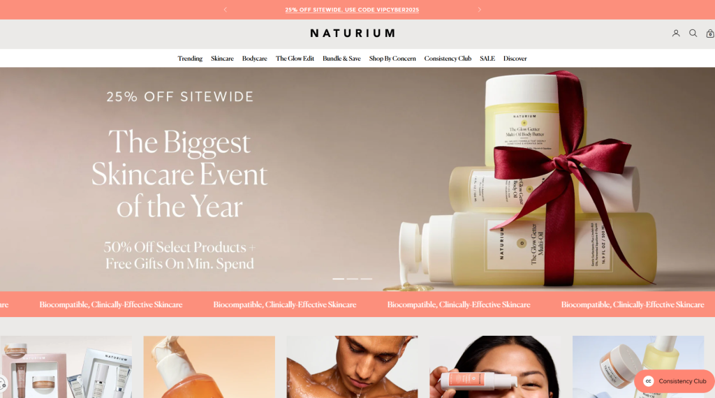 Naturium is a U.S. skincare brand known for its biocompatible, clinically tested formulations—like glycolic acid and niacinamide toner pads—combining clean, science-backed ingredients with transparency and barrier-friendly innovation, offering accessible yet high-performance skincare trusted by modern, ingredient-conscious consumers.